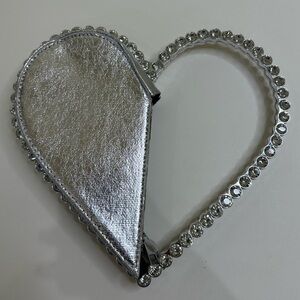 Silver Heart-Shaped Purse